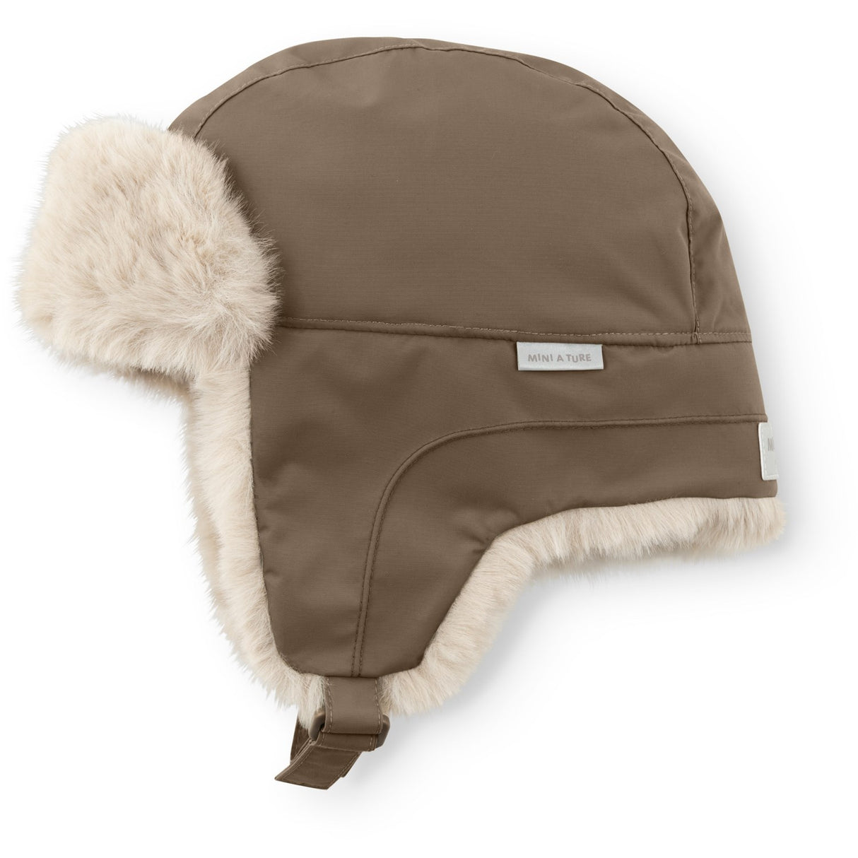 Mini A Ture Grey Brown Matcrister Bamse Lined Winter Hætte