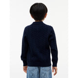 Tommy Hilfiger Dark Blue-Blue Bomuld Cable Polo Sweater