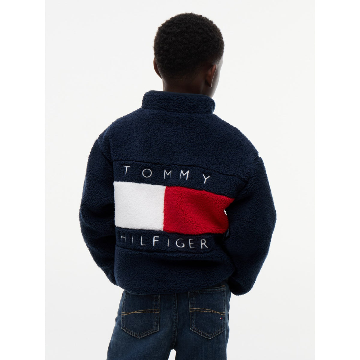 Tommy Hilfiger Dark Blue-Blue Flag Full Zip Sweatshirt