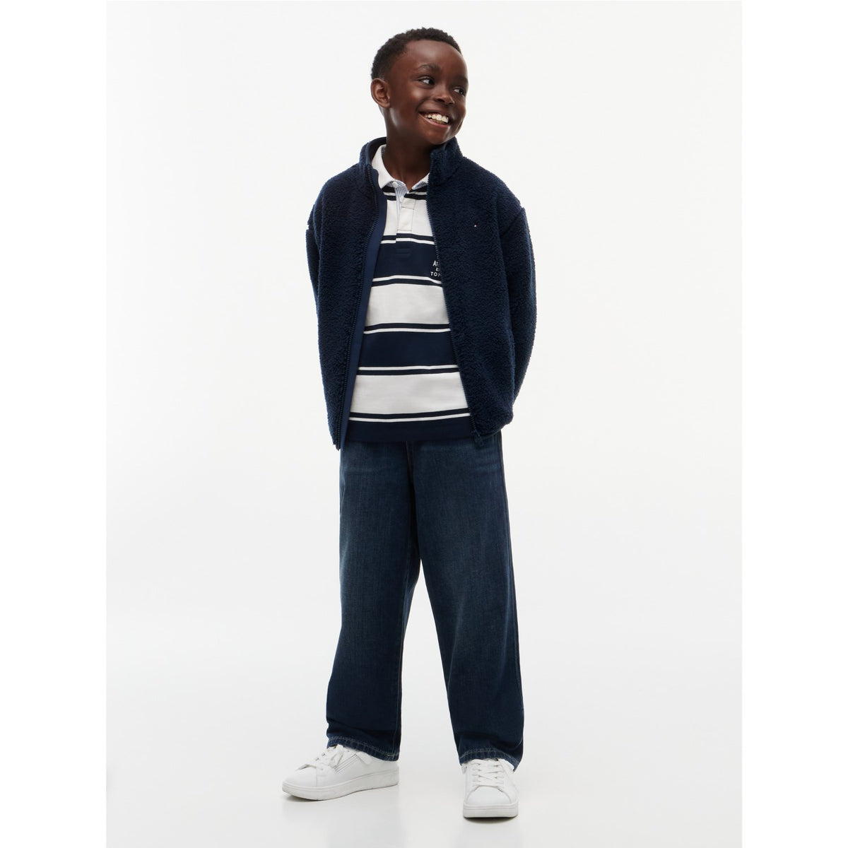 Tommy Hilfiger Dark Blue-Blue Flag Full Zip Sweatshirt