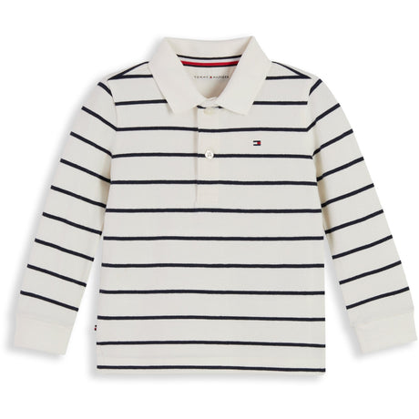 Tommy Hilfiger Off White Stripe-White Essential Regular Polo Ls