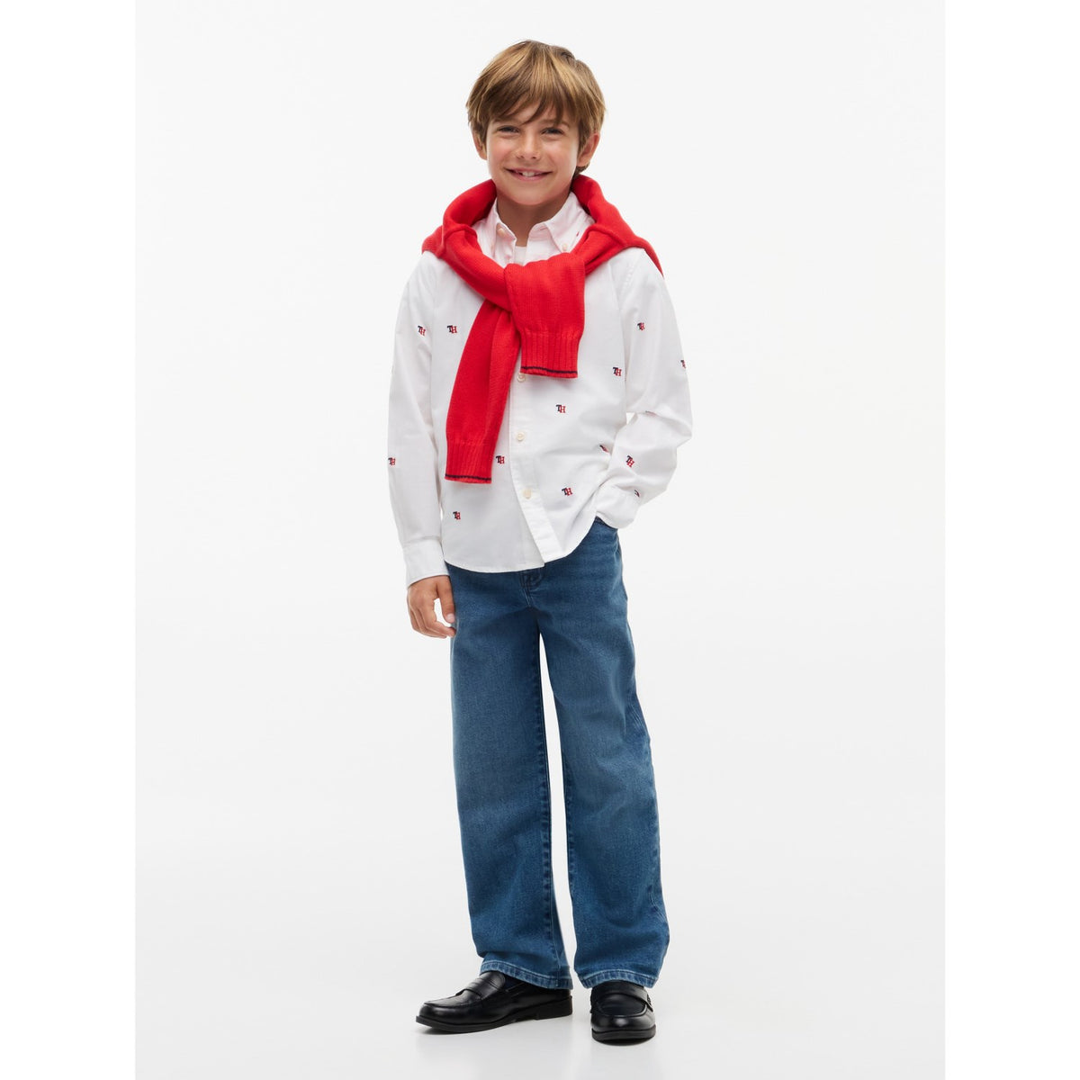 Tommy Hilfiger White-White Oxford Graphic Skjorte