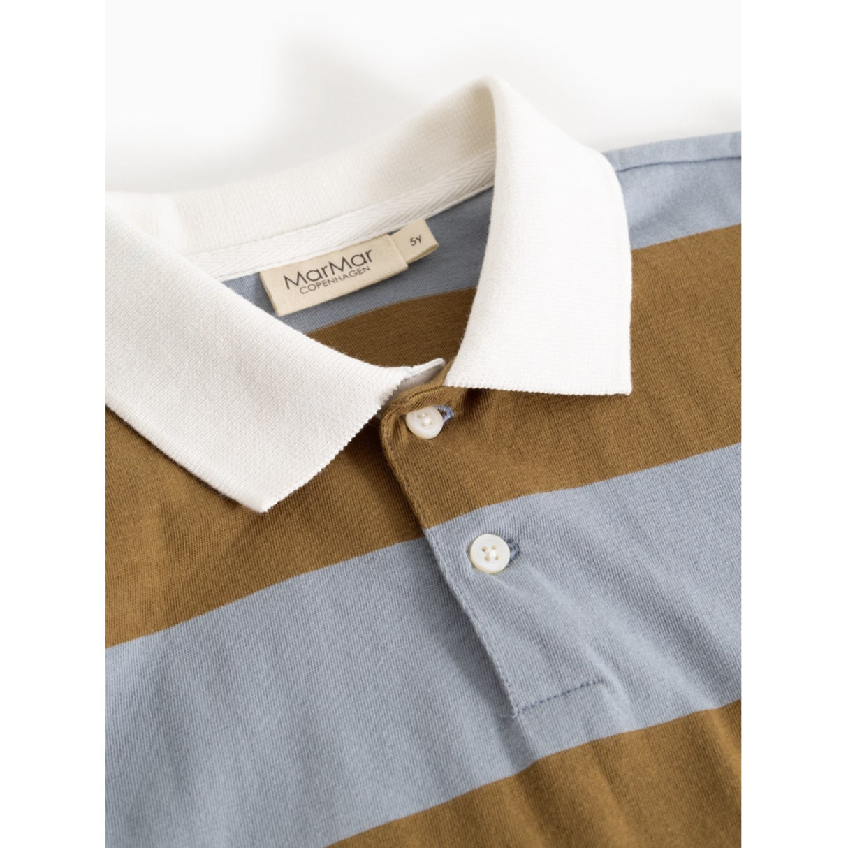 MarMar Cotton Jersey Monsoon Blue Stripe Tad Polo LS Bluse