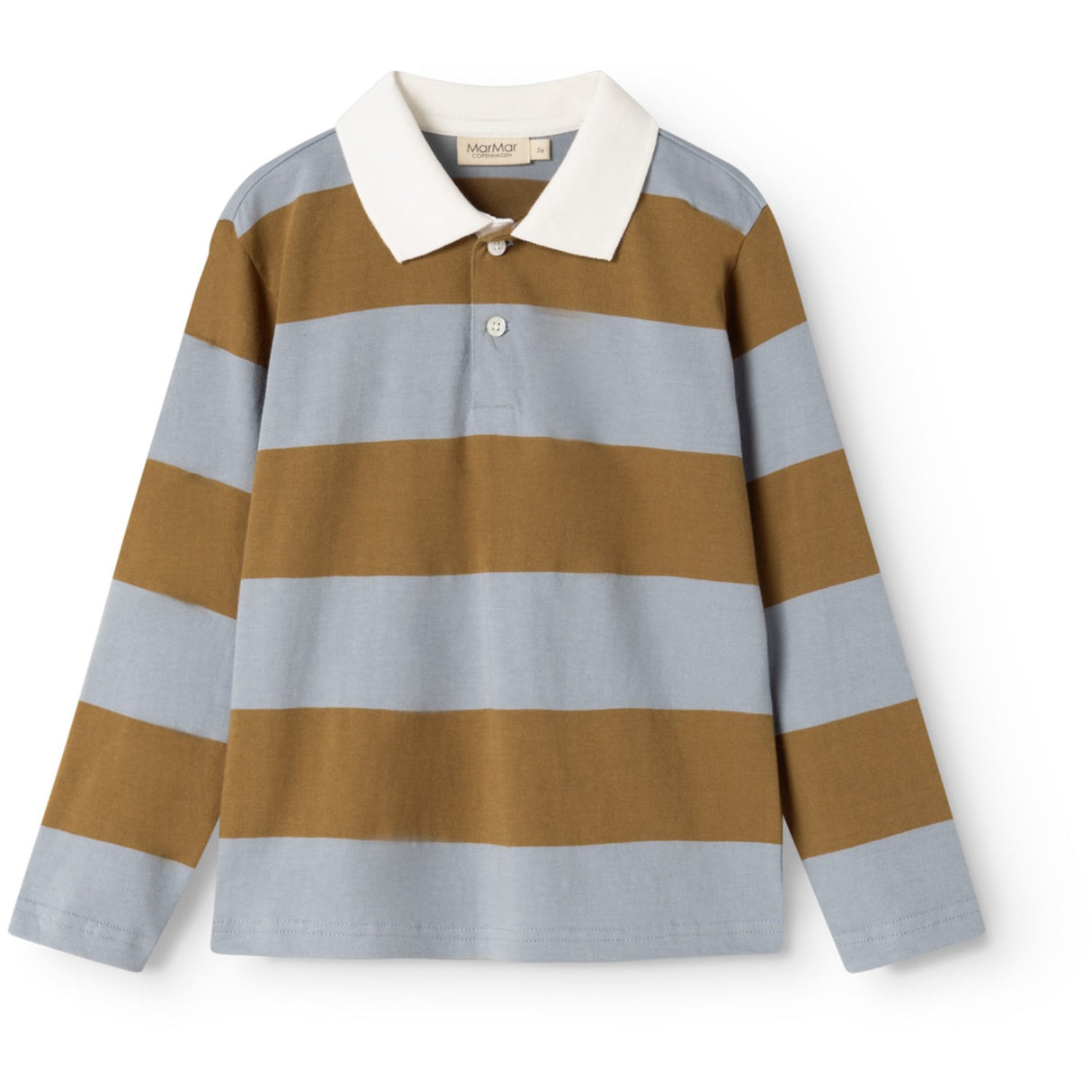 MarMar Cotton Jersey Monsoon Blue Stripe Tad Polo LS Bluse