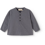 MarMar Cotton Seersucker Pigeon Blue Check Totoro Skjorte