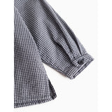 MarMar Cotton Seersucker Pigeon Blue Check Totoro Skjorte