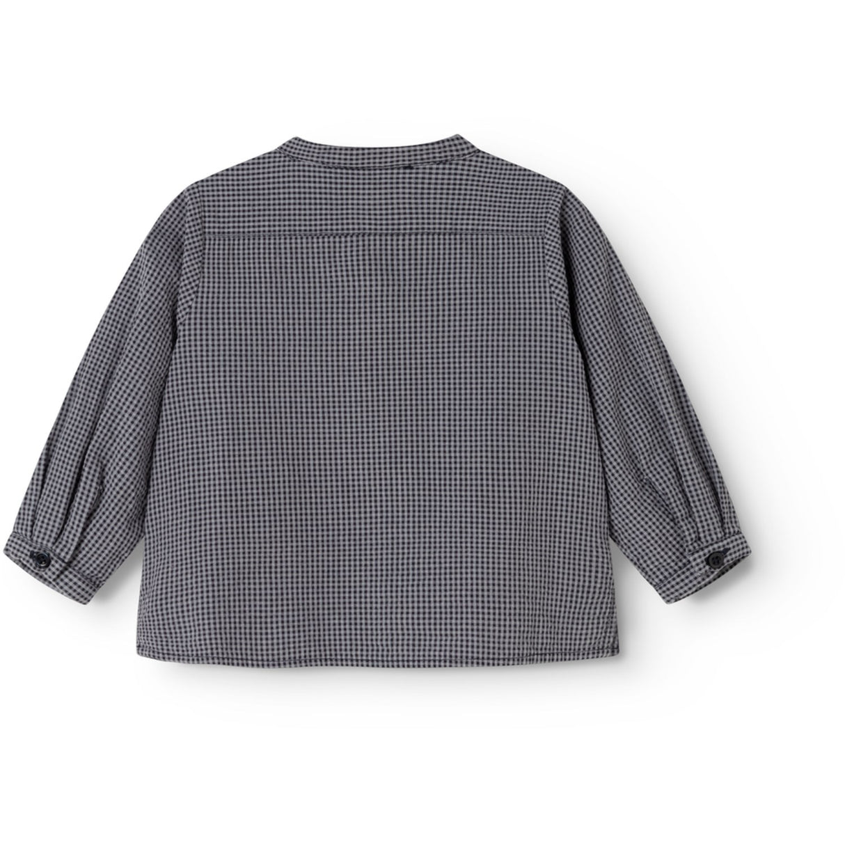 MarMar Cotton Seersucker Pigeon Blue Check Totoro Skjorte