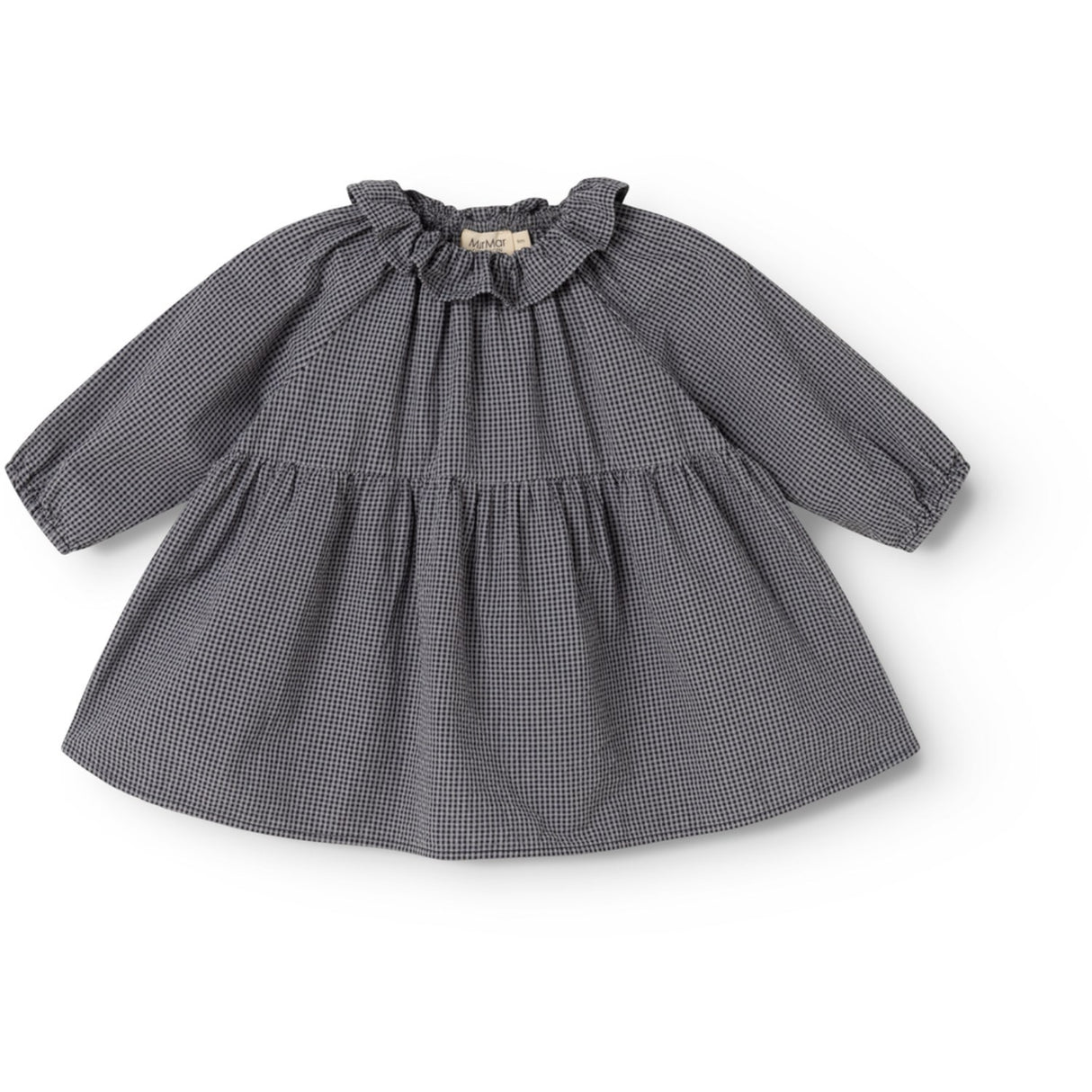 MarMar Cotton Seersucker Pigeon Blue Check Dawson Flæse Kjole