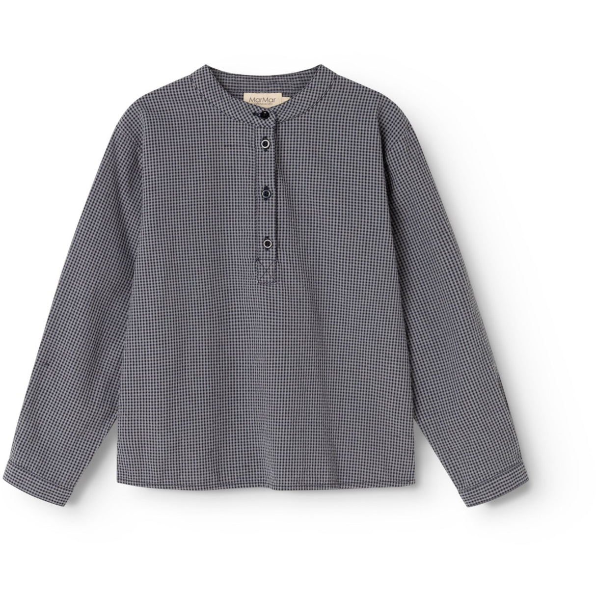 MarMar Cotton Seersucker Pigeon Blue Check Tokyo Skjorte