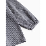 MarMar Cotton Seersucker Pigeon Blue Check Tully Bluse