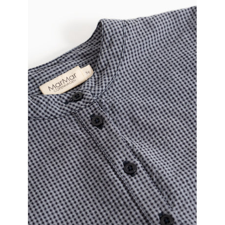 MarMar Cotton Seersucker Pigeon Blue Check Tokyo Skjorte