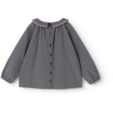 MarMar Cotton Seersucker Pigeon Blue Check Tully Bluse
