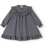MarMar Cotton Seersucker Pigeon Blue Check Dalina Kjole