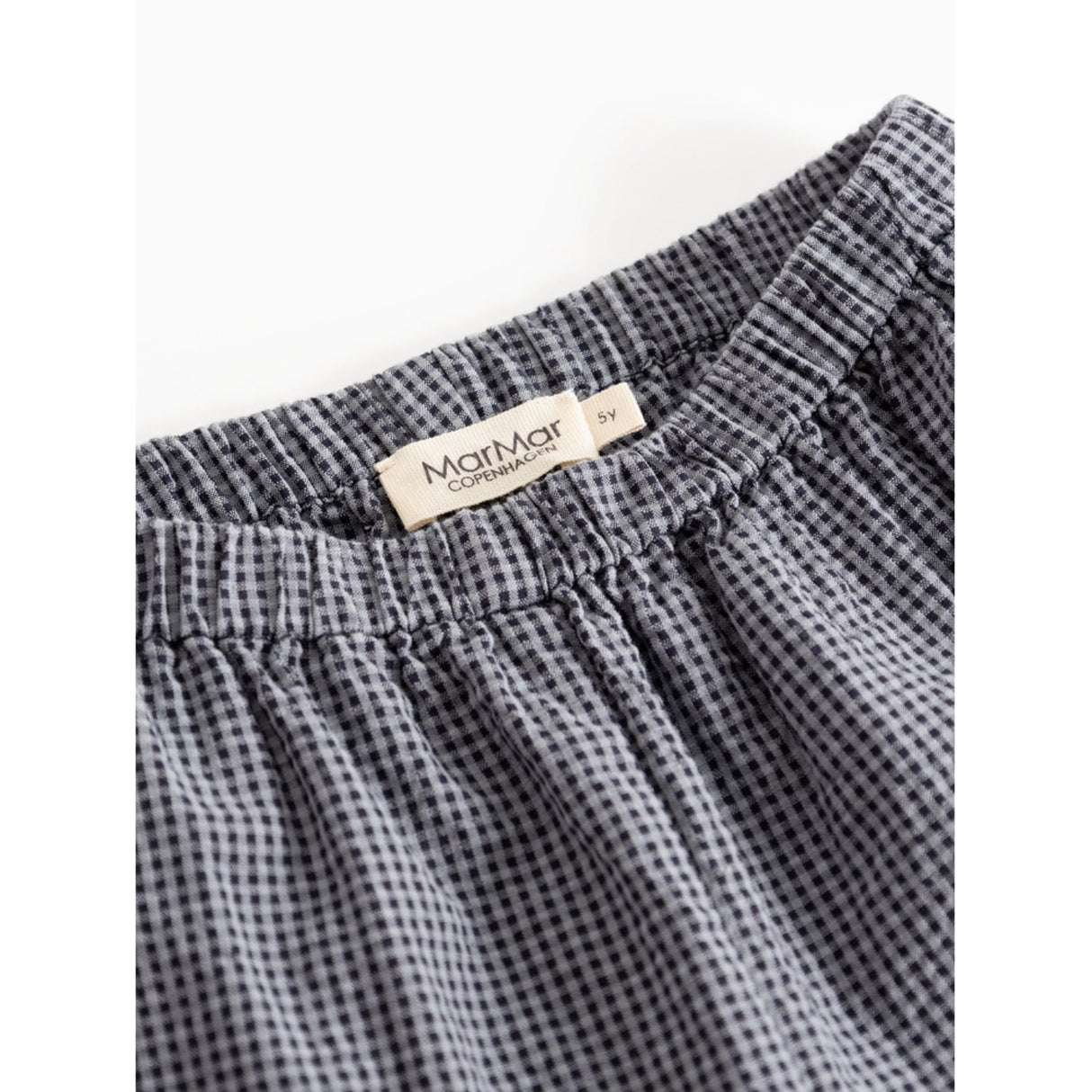MarMar Cotton Seersucker Pigeon Blue Check Panto Bukser