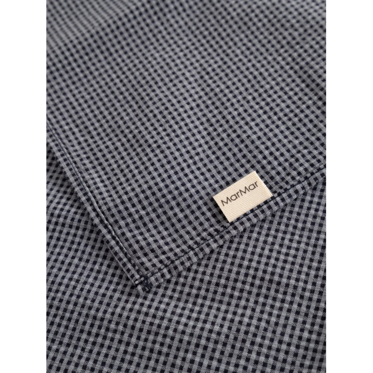 MarMar Cotton Seersucker Pigeon Blue Check Airo Tørklæde