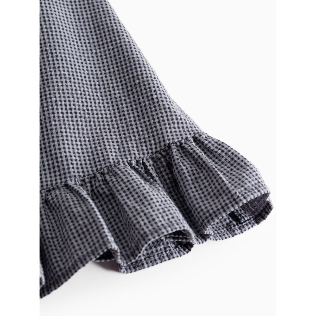 MarMar Cotton Seersucker Pigeon Blue Check Dalina Kjole