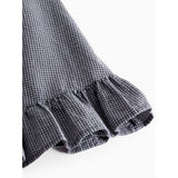 MarMar Cotton Seersucker Pigeon Blue Check Dalina Kjole