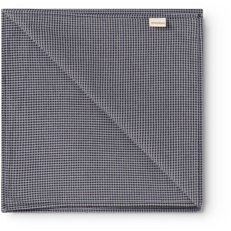 MarMar Cotton Seersucker Pigeon Blue Check Airo Tørklæde