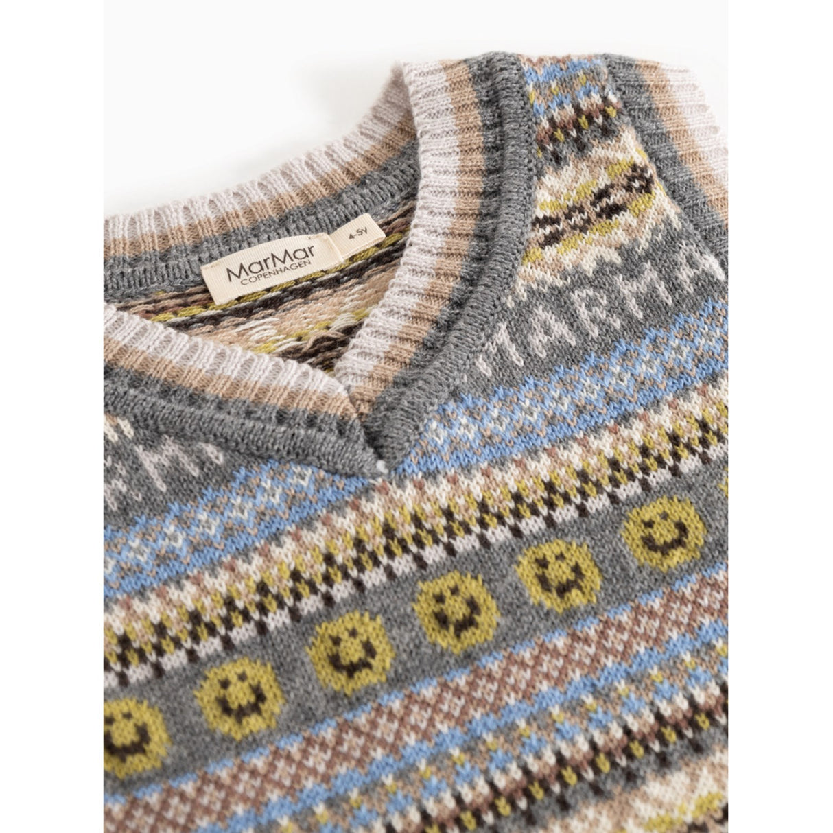 MarMar Light Cotton Wool Fair Isle Fair Isle Taj Strikket Vest