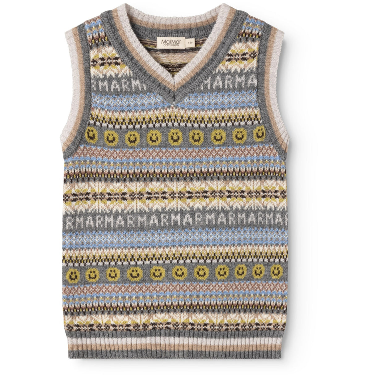 MarMar Light Cotton Wool Fair Isle Fair Isle Taj Strikket Vest