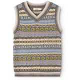 MarMar Light Cotton Wool Fair Isle Fair Isle Taj Strikket Vest