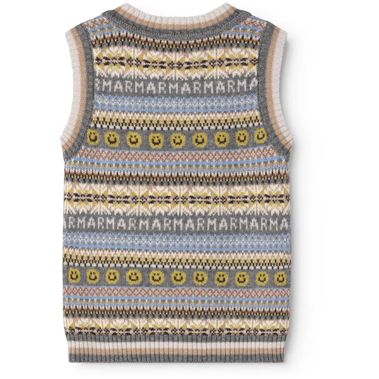 MarMar Light Cotton Wool Fair Isle Fair Isle Taj Strikket Vest