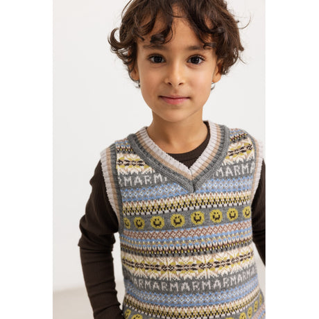MarMar Light Cotton Wool Fair Isle Fair Isle Taj Strikket Vest