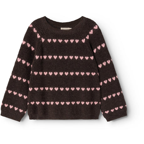 MarMar Light Cotton Wool Pattern Rose Frosting Hearts Torin Strikket Bluse
