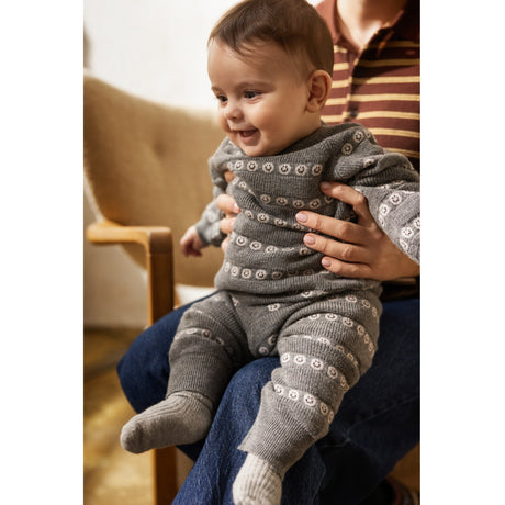 MarMar Light Cotton Wool Pattern Creamy Smiles Penn Strikket Bukser