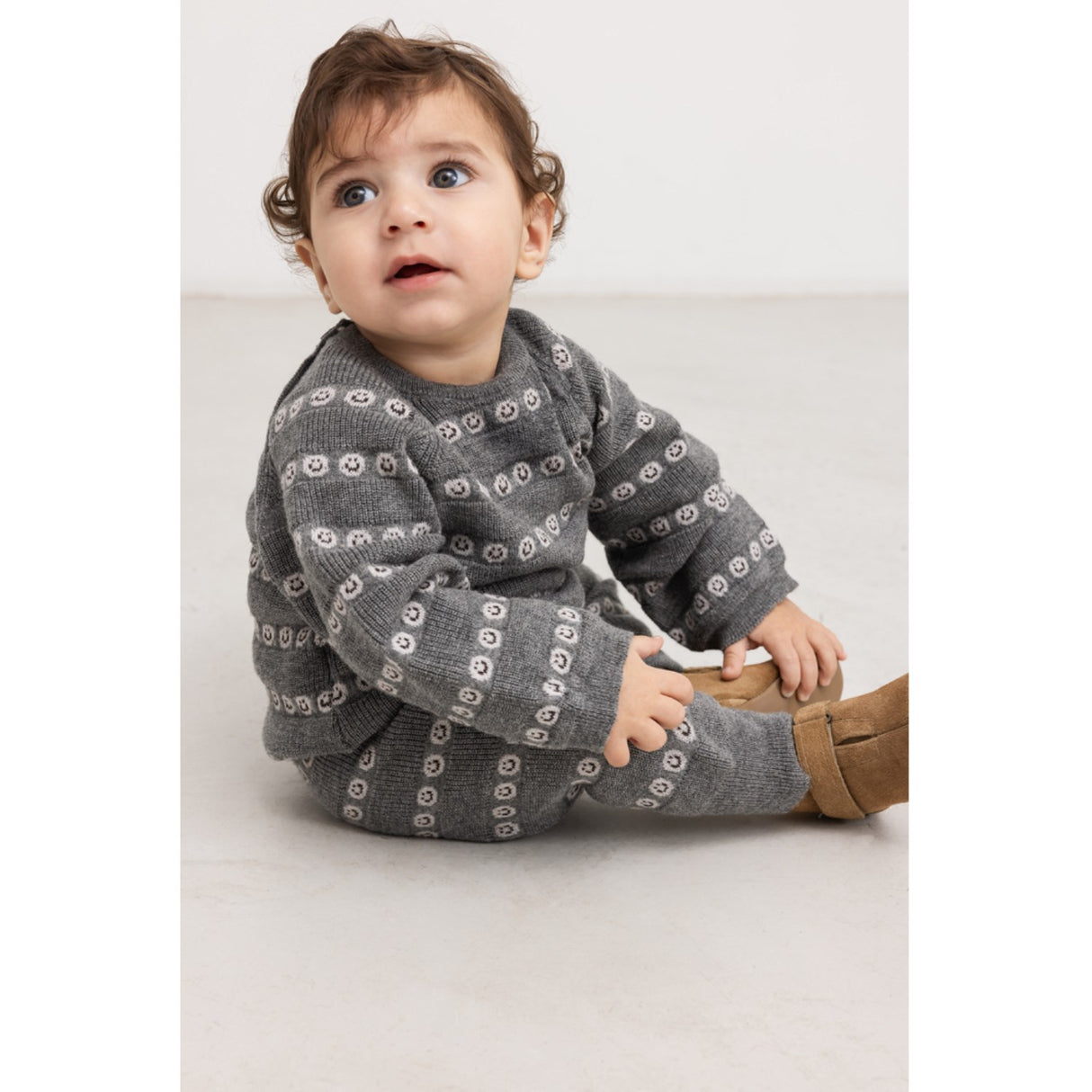 MarMar Light Cotton Wool Pattern Creamy Smiles Penn Strikket Bukser