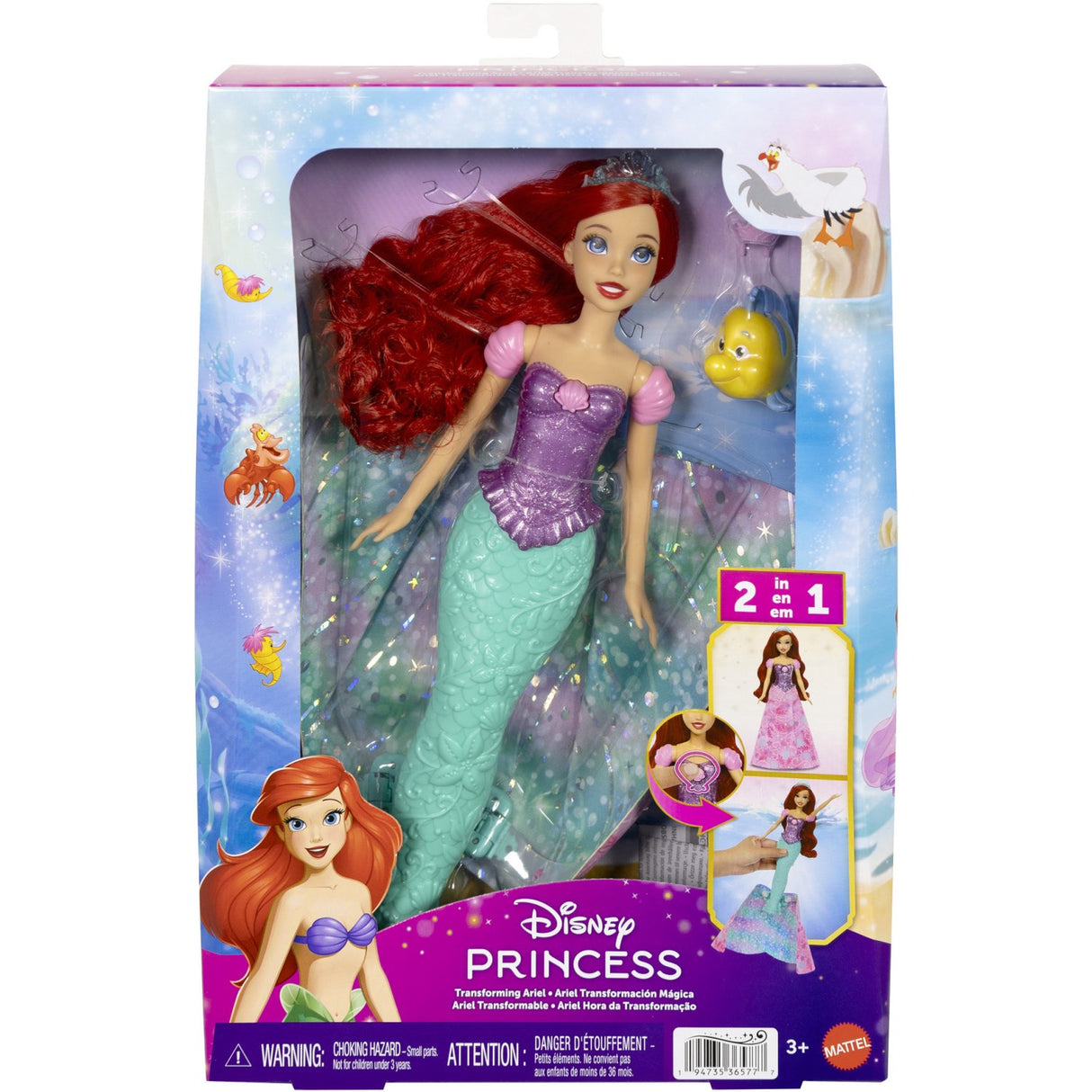 Disney Princess Transformation Dukke Ariel