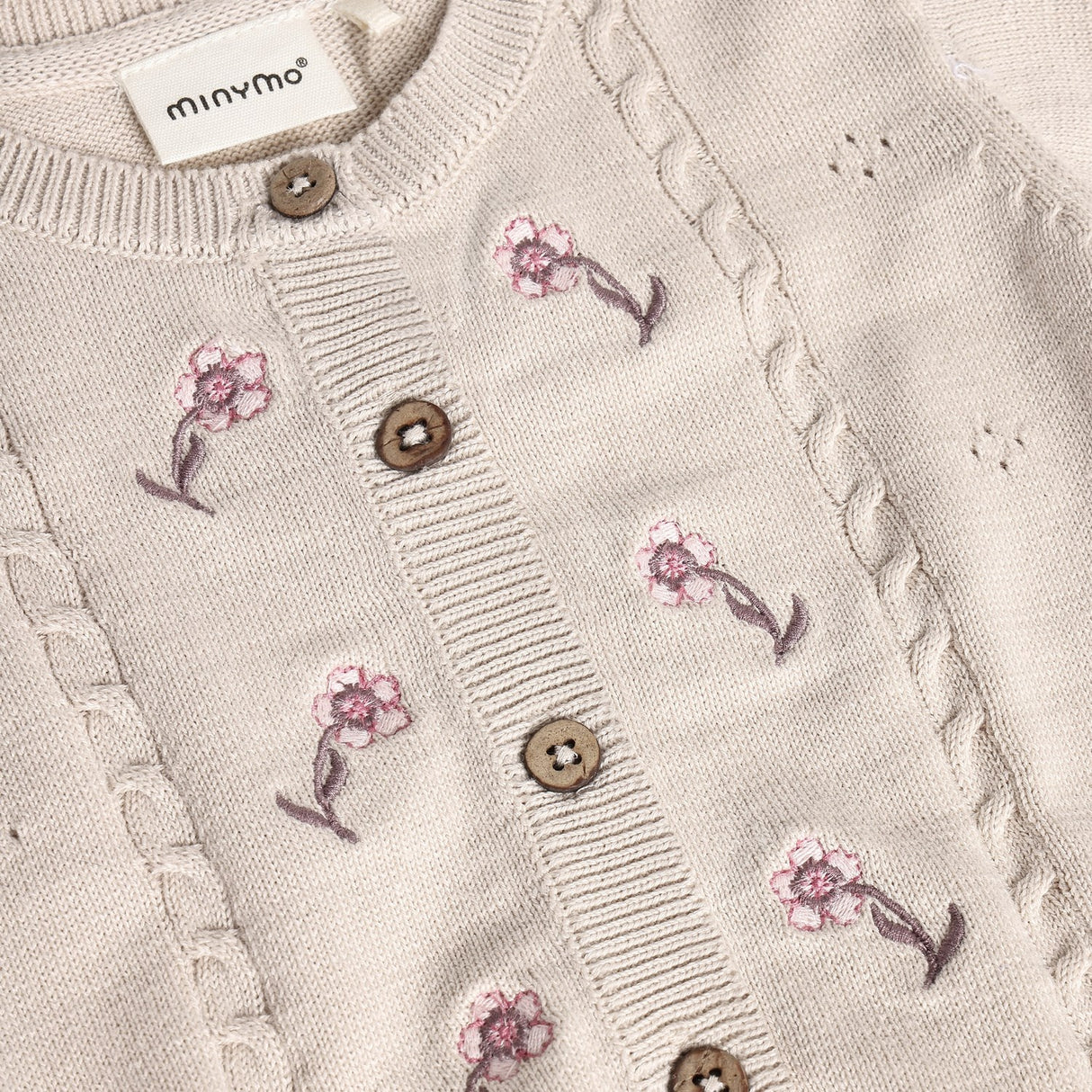 Minymo Pink Tint Cardigan Strik