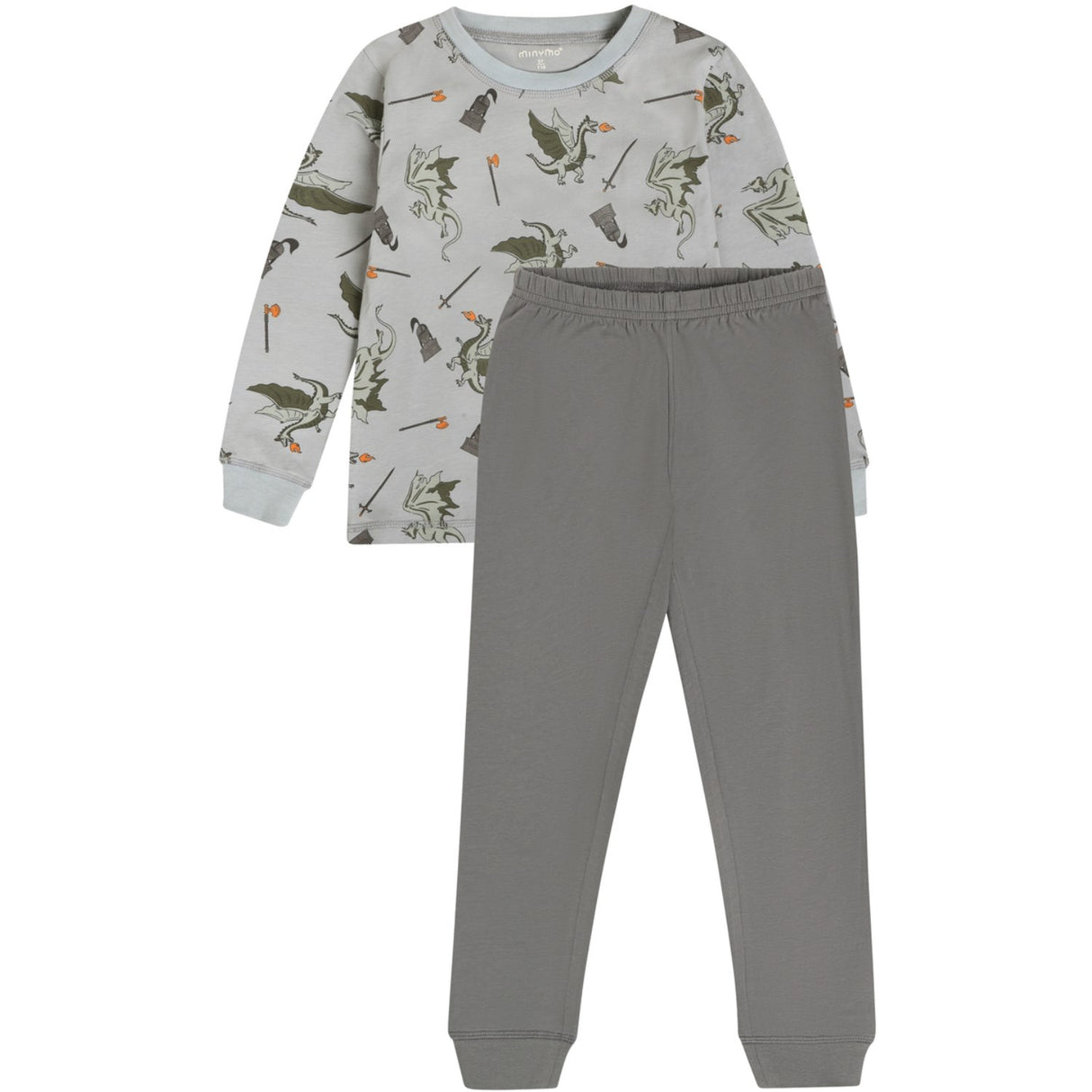 Minymo Profile Gray Pyjamas Ls Sæt Aop