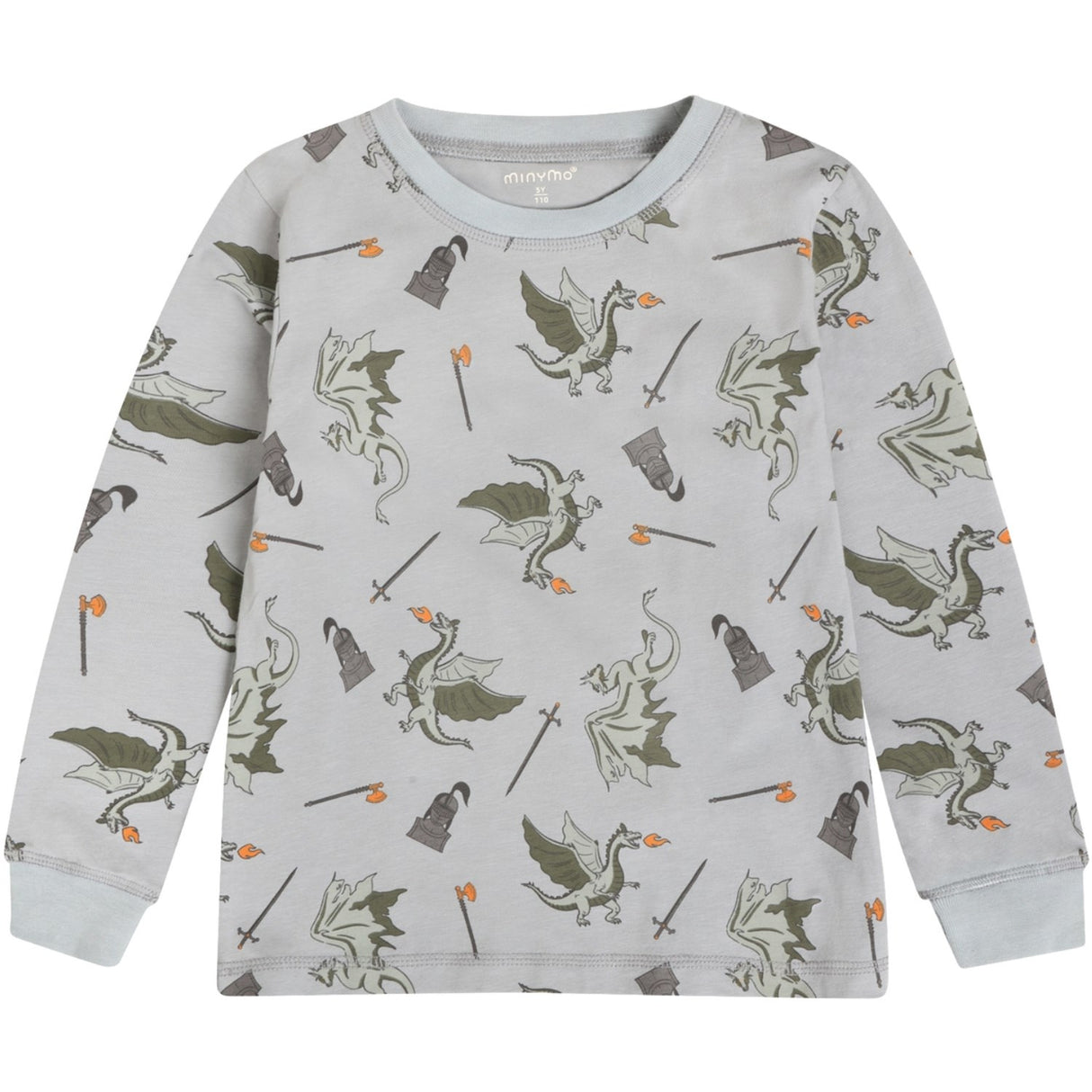 Minymo Profile Gray Pyjamas Ls Sæt Aop