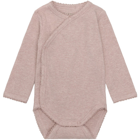 FIXONI Pale Mauve Melange Slå-om Body Ls Melange Rib