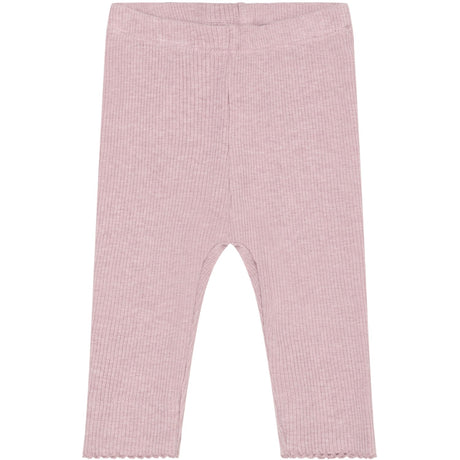 FIXONI Pale Mauve Melange Leggings Melange Rib