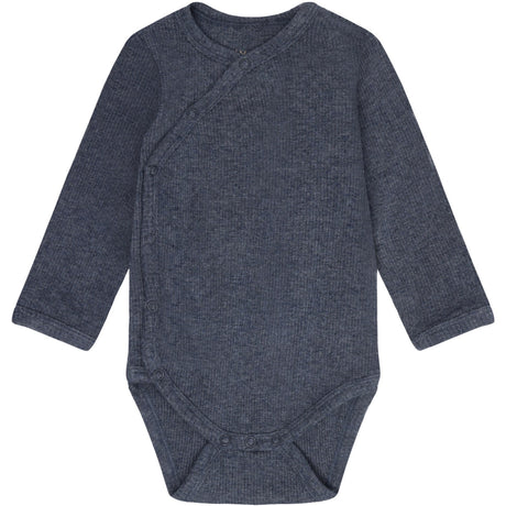 FIXONI Vintage Indigo Melange Slå-om Body Ls Melange Rib