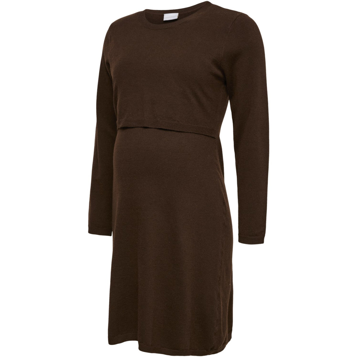 Mama;licious Chocolate Torte Mlmari Solid June Ls Strik Dres 2F