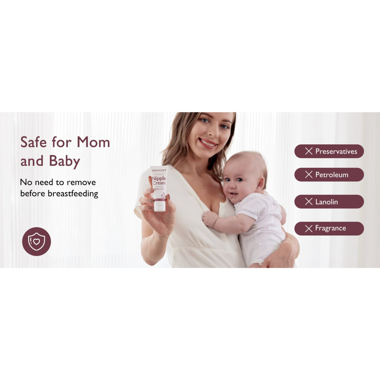 Momcozy 100% Natural Brystvorte Creme, Vegan Lanolin-free Brystvorte Butter