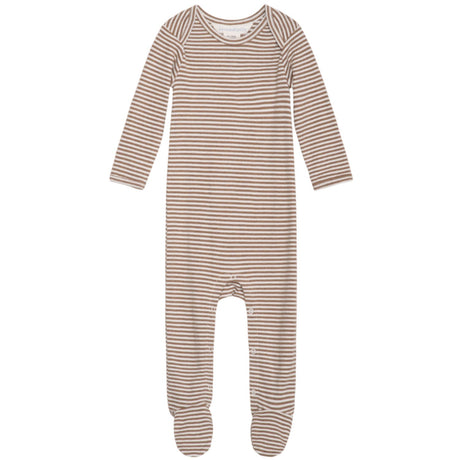 Serendipity Almon/Ecru Baby Suit Stripe Feet