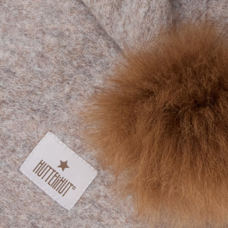 Huttelihut Camel Melange Elefanthue Uld Alpaca Pompoms