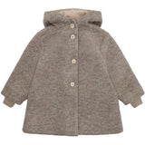 Huttelihut Camel Melange Frakke Hætte Uld M/ Lining