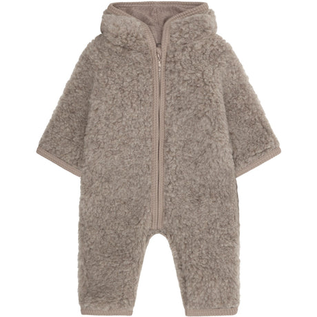 Huttelihut Camel Melange Køredragt Uld Bamse M/ Lining