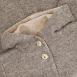 Huttelihut Camel Melange Frakke Hætte Uld M/ Lining