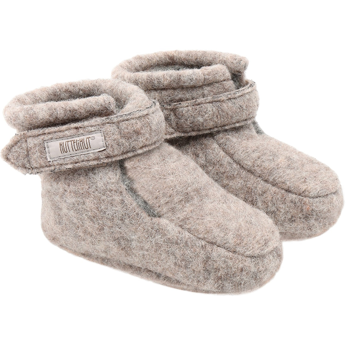 Huttelihut Camel Melange Støvler Uld M/ Velcro