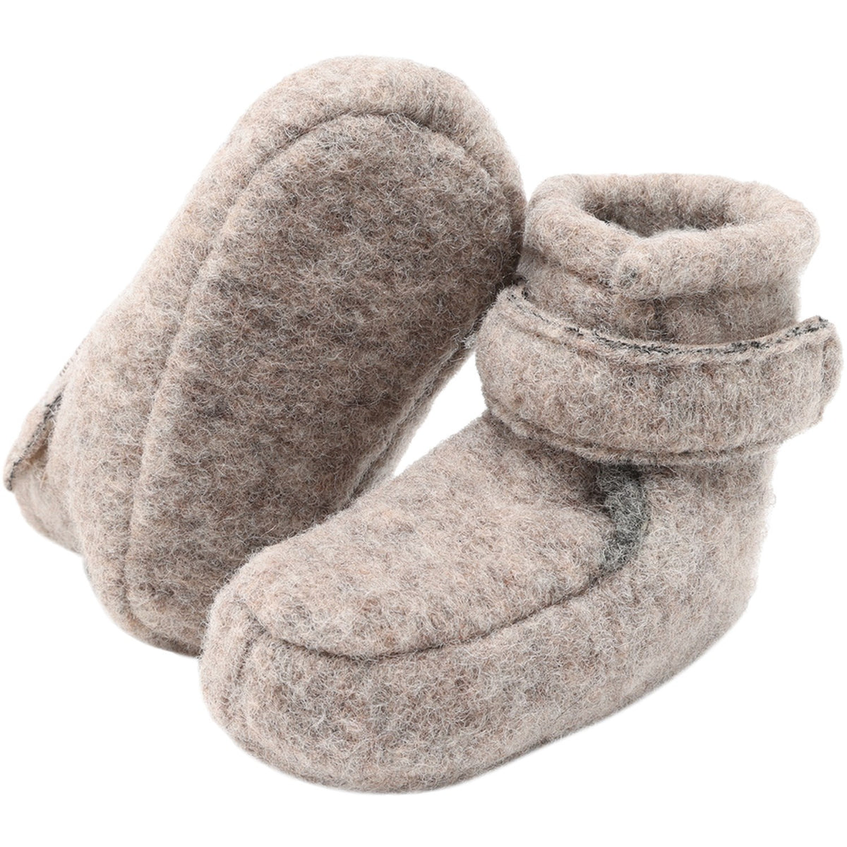 Huttelihut Camel Melange Støvler Uld M/ Velcro