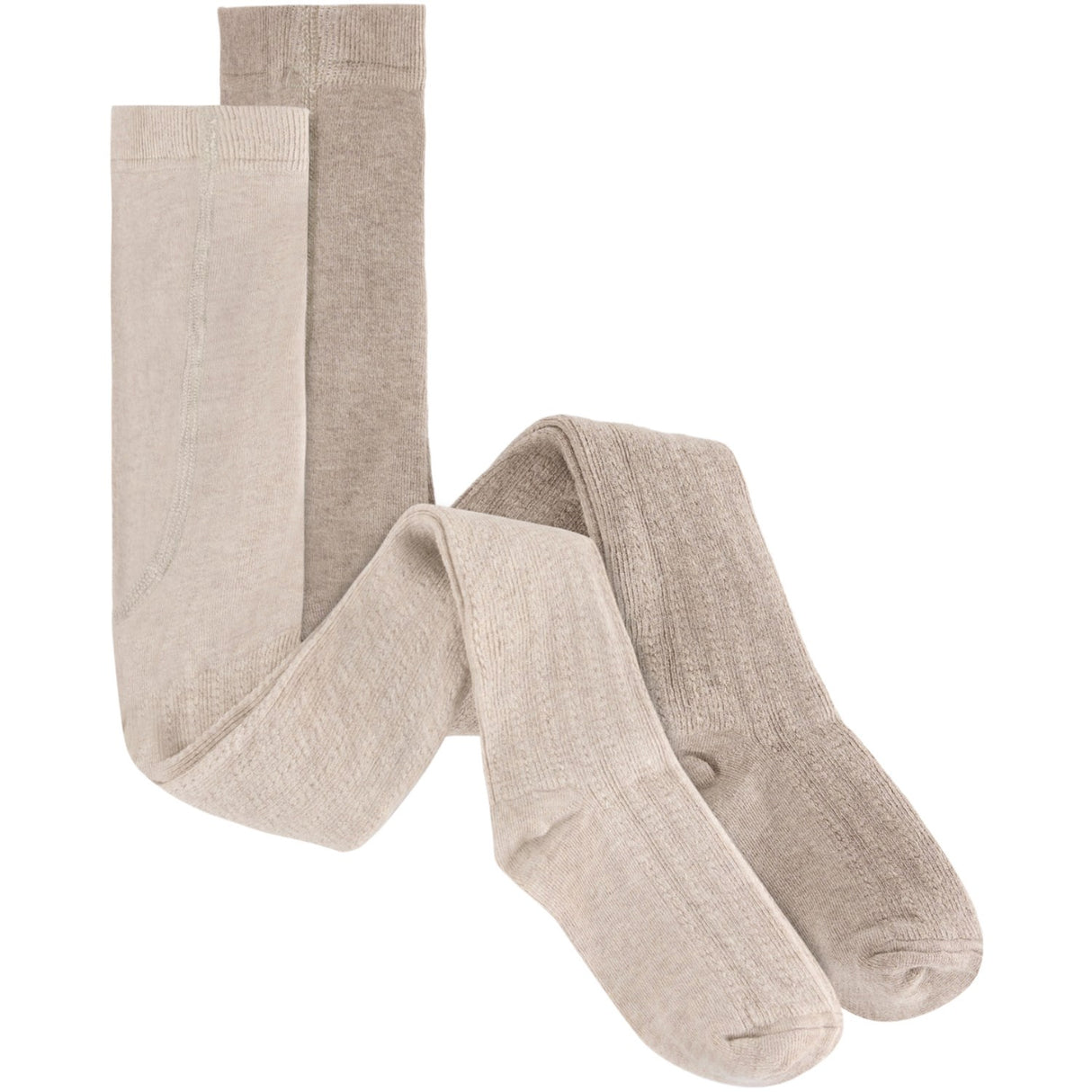 Huttelihut Camel Melange Uld Stockings 2-Pak