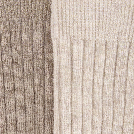 Huttelihut Camel Melange Uld Rib Strømper 2-Pak