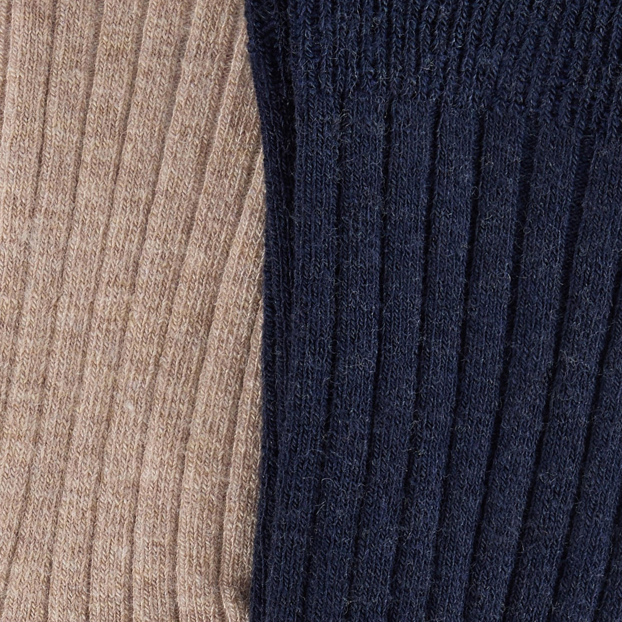 Huttelihut Dark Navy Uld Rib Strømper 2-Pak