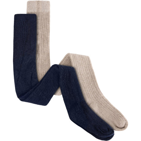 Huttelihut Dark Navy Uld Rib Stockings 2-Pak